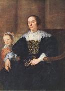 DYCK, Sir Anthony Van The Wife and Daughter of Colyn de Nole fg oil
